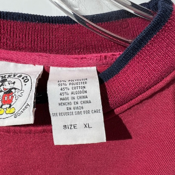 Vintage Disney, Mickey, and Co burgundy embroidered crewneck sweatshirt, XL - Picture 4 of 5